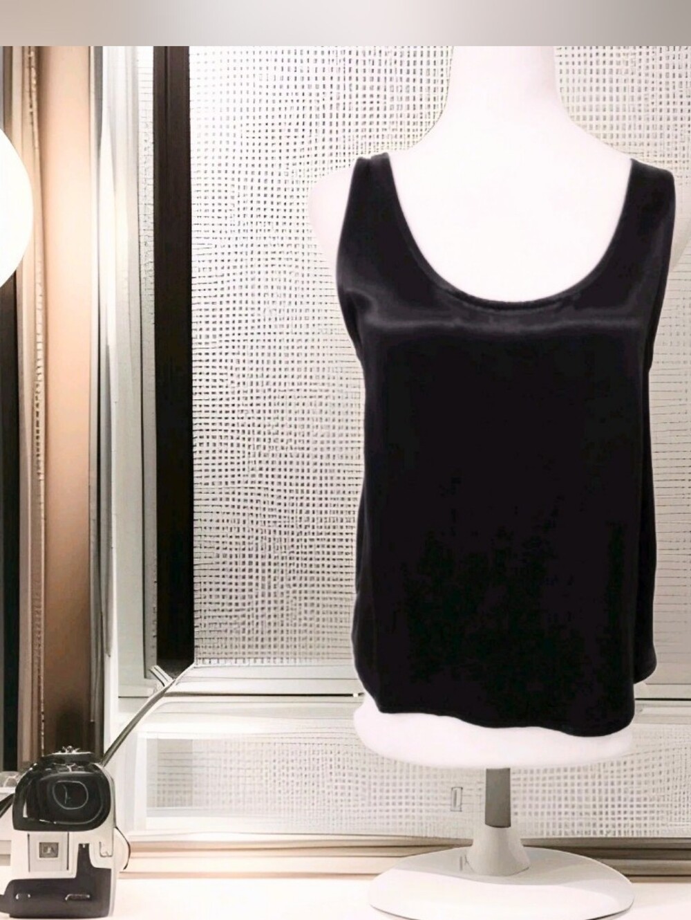 Francine Browner Y2K Classic Black Satin Tank Top - Women